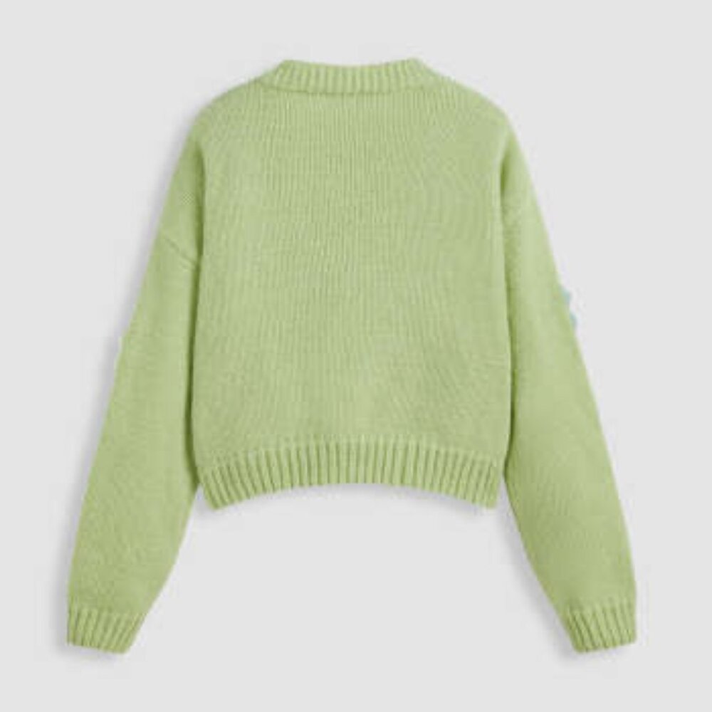 Cider Knit V-neck Button Flower Cardigan NWT, Size M - Picture 3 of 17